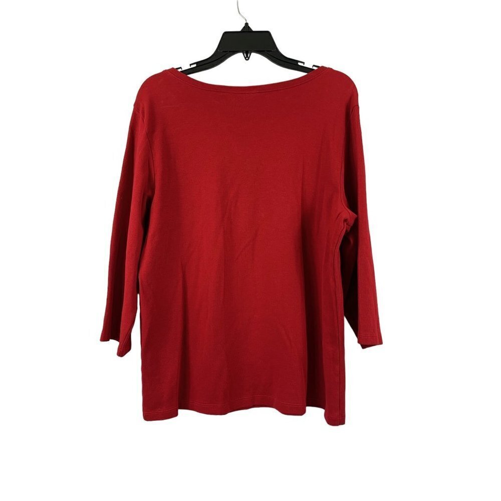 Karen Scott Women's Cherry Red Top - Picture 2 of 6